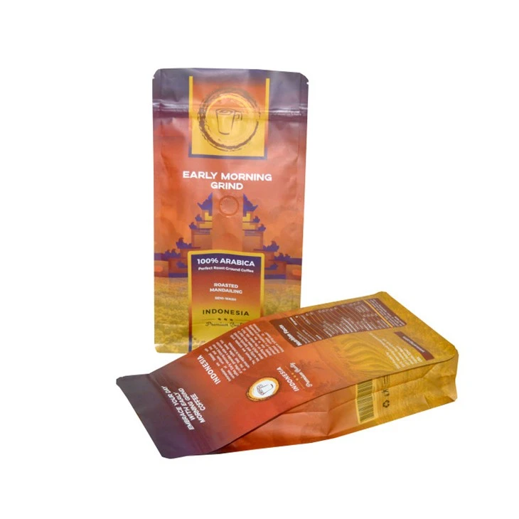 250g Side Gusset Dried Food Packaging Coffee Bean Tea Bag With Ziplock