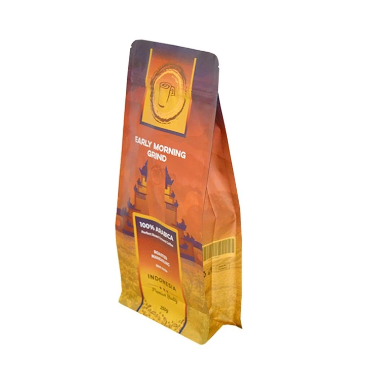 250g Side Gusset Dried Food Packaging Coffee Bean Tea Bag With Ziplock