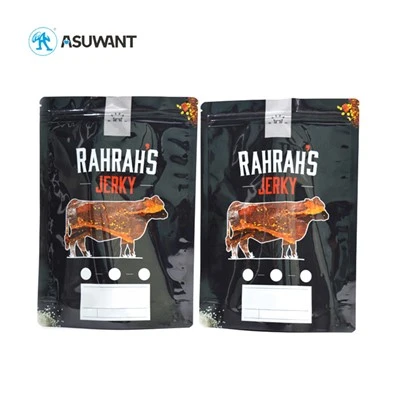 Mylar Black Beef Biltong Ustanite vrećice s patentnim zatvaračem sa zaštitom zraka