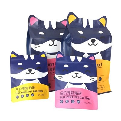 Nepravilni oblik matrice za kućne ljubimce pseće torbe za hranu prilagođeni logotip iscrpljujuća mačja hrana stoji up up vrećica s patentnim zatvaračem
